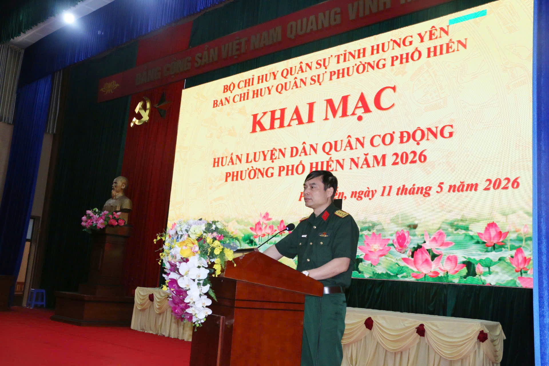 Khai mạc huấn luyện dân quân cơ động phường Phố Hiến năm 2026