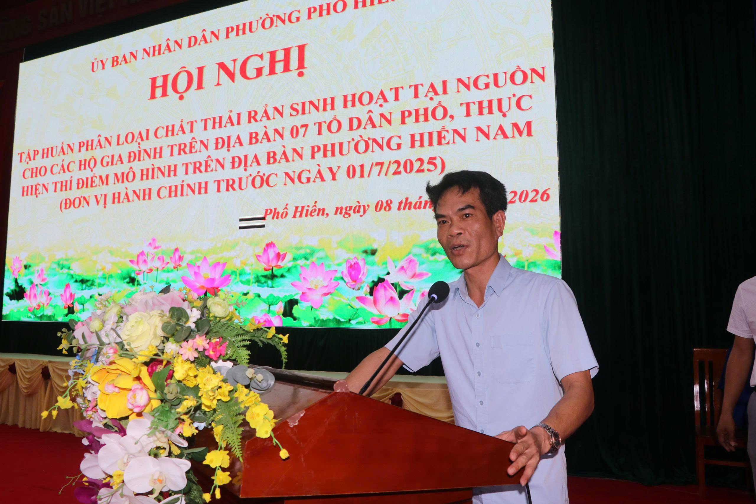 Tập huấn quản lý thu gom, phân loại và xử lý chất thải rắn sinh hoạt tại hộ gia đình trên địa bàn phường Phố Hiến