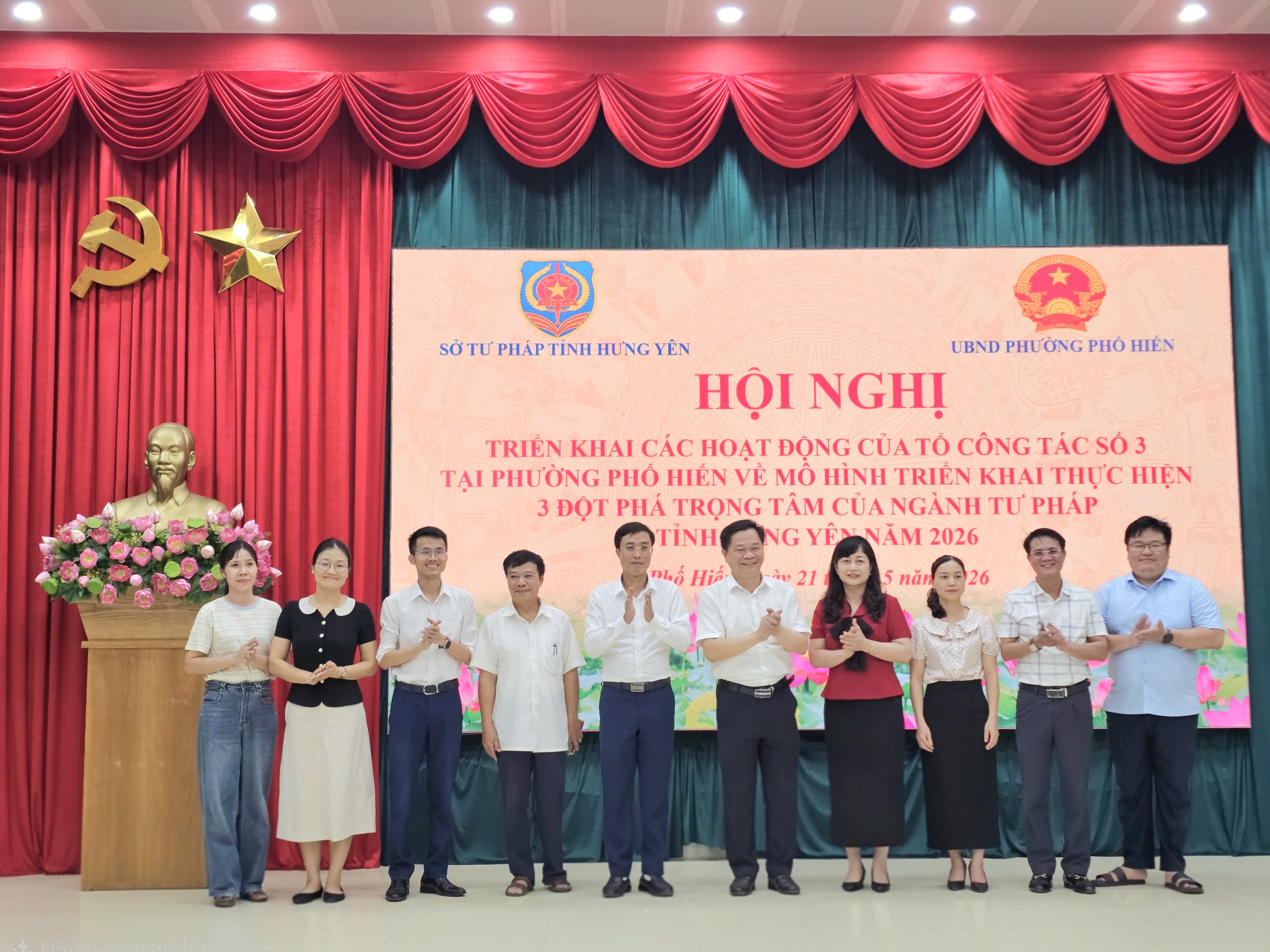 Sở Tư pháp tổ chức triển khai thực hiện mô hình 3 đột phá trọng tâm của ngành Tư pháp năm 2026 tại phường Phố Hiến